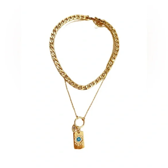 New without tags evil eye charm gold necklace - Picture 3 of 6
